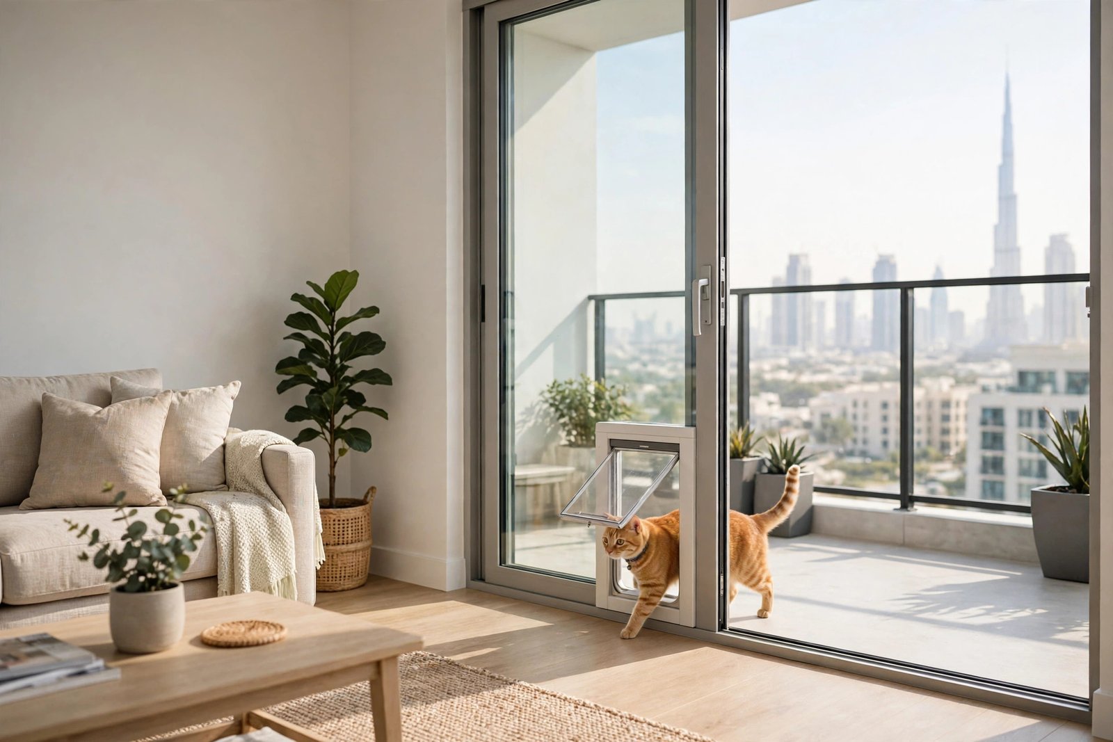Renter-friendly pet door installation in Dubai